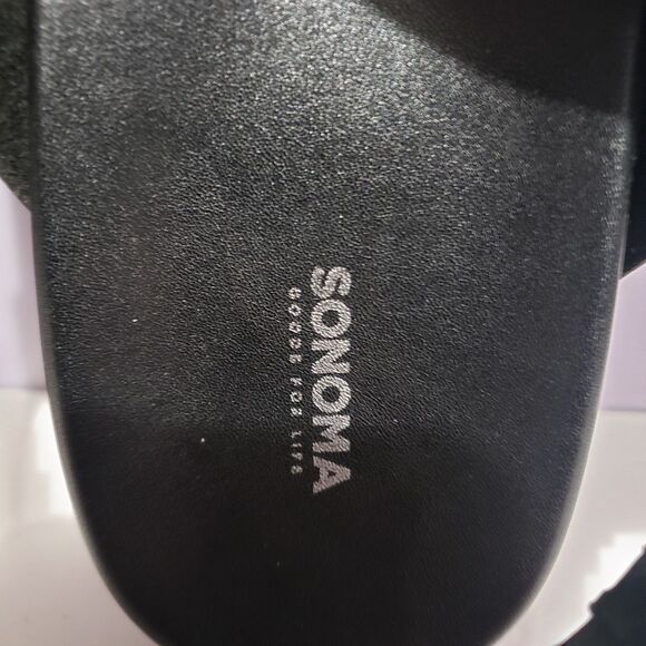 Sonoma NWT Oakley Black Faux Leather Sandals Women's Sz 10 - Picture 10 of 10